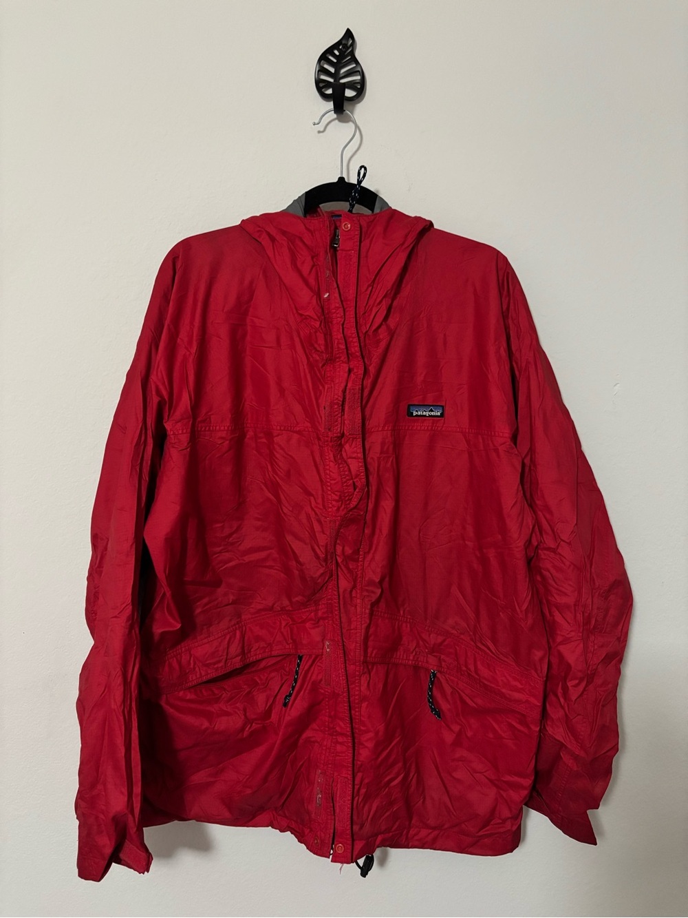 Patagonia Red Hooded Rain Jacket L